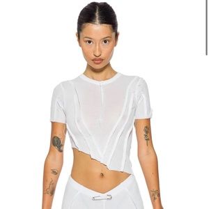 Sami Miro Vintage Asymmetric Cropped Shirt
